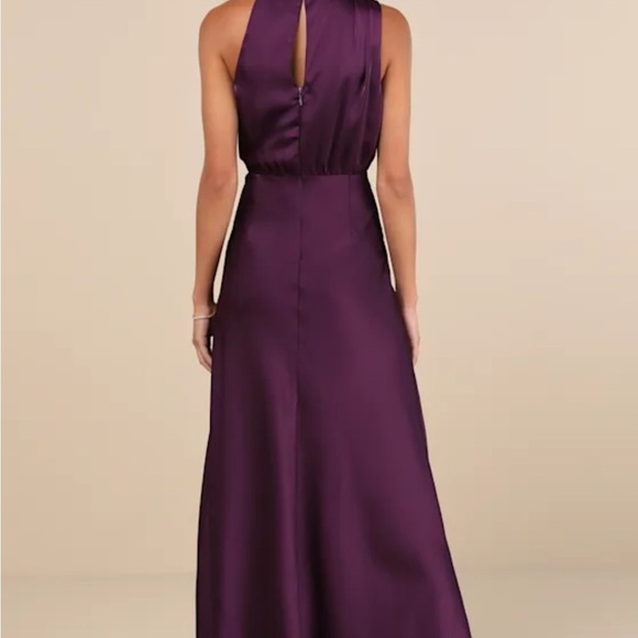 Lulus distinctive charm satin asymmetrical Elegant Purple maxi dress sz 2x nwot - Picture 2 of 4